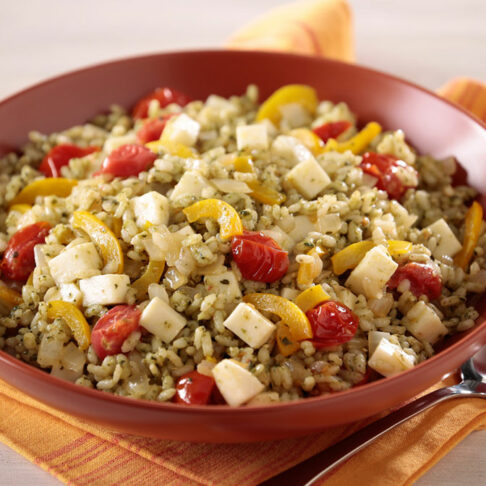 Risotto and Fresh Mozzarella Salad With Pesto