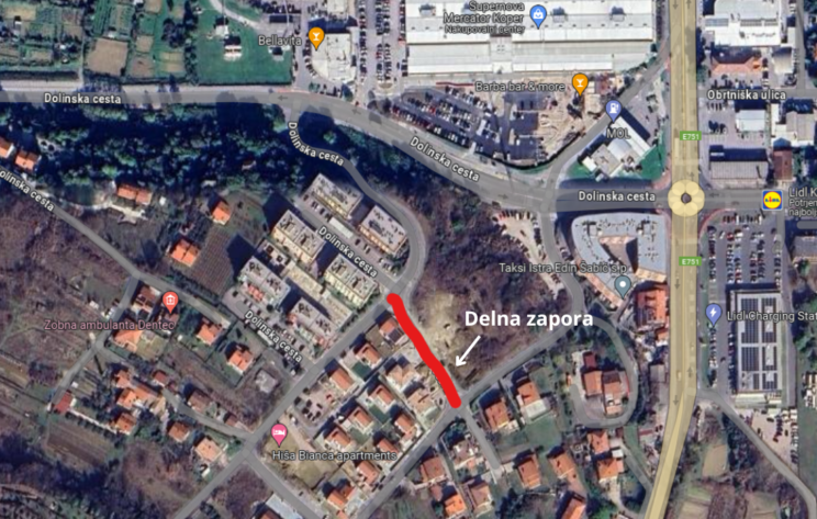 delna zapora, dolinska cesta, koper