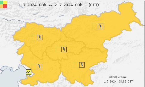 vreme vremenska napoved arso