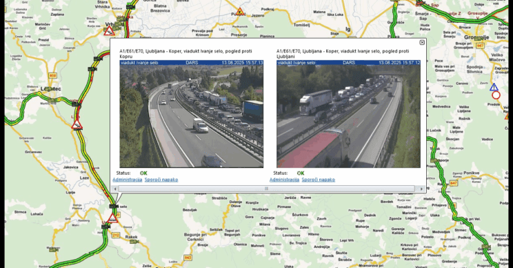Promet na primorski avtocesti stekel po odstavnem pasu 2 motorist avtocesta