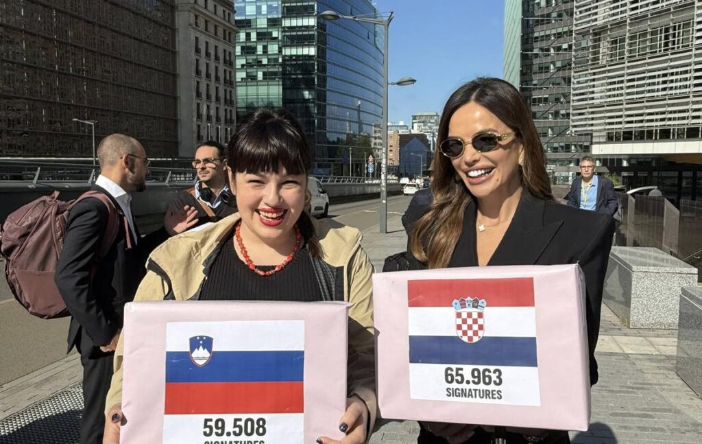 Nika Kovač v spremstvu Severine predala milijon podpisov za varen splav (video) 6 varen splav, severina, Nika Kovač