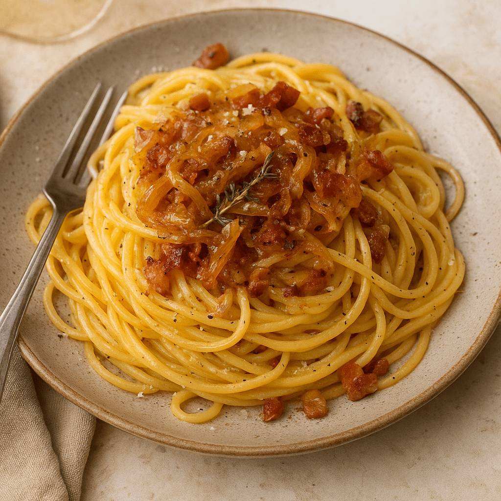 Francoska carbonara s čebulo 12 karbonara