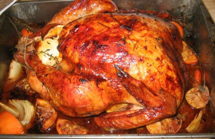 Oven roasted brine soaked turkey