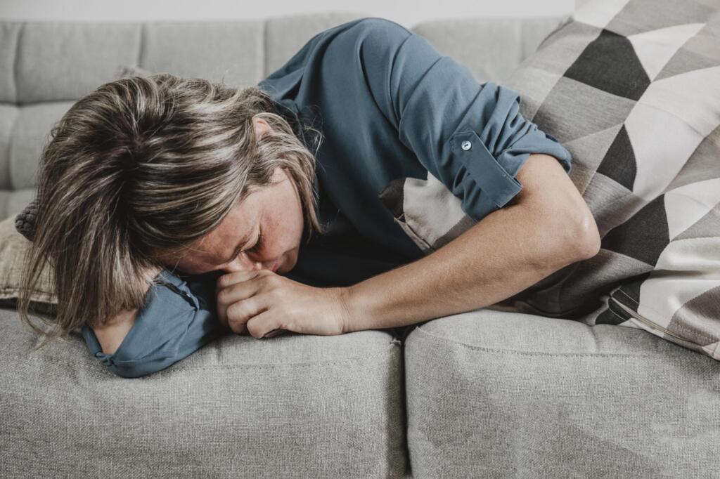 adult woman stressing out home