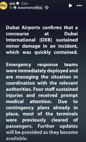 Poškodovano letališče v Dubaju (VIDEO) 2 Screenshot 2026 02 28 at 23.41.19