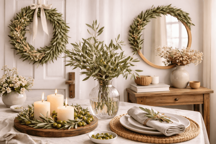 DEKORACIJA OLIVE OLJCNA VEJICA DEKORACIJA DOM HISA