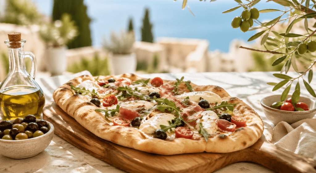 pinsa hrana kosilo pizza italija mediteran