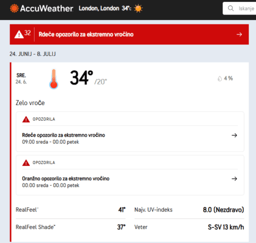 vreme vročinski val rekordne temperature 