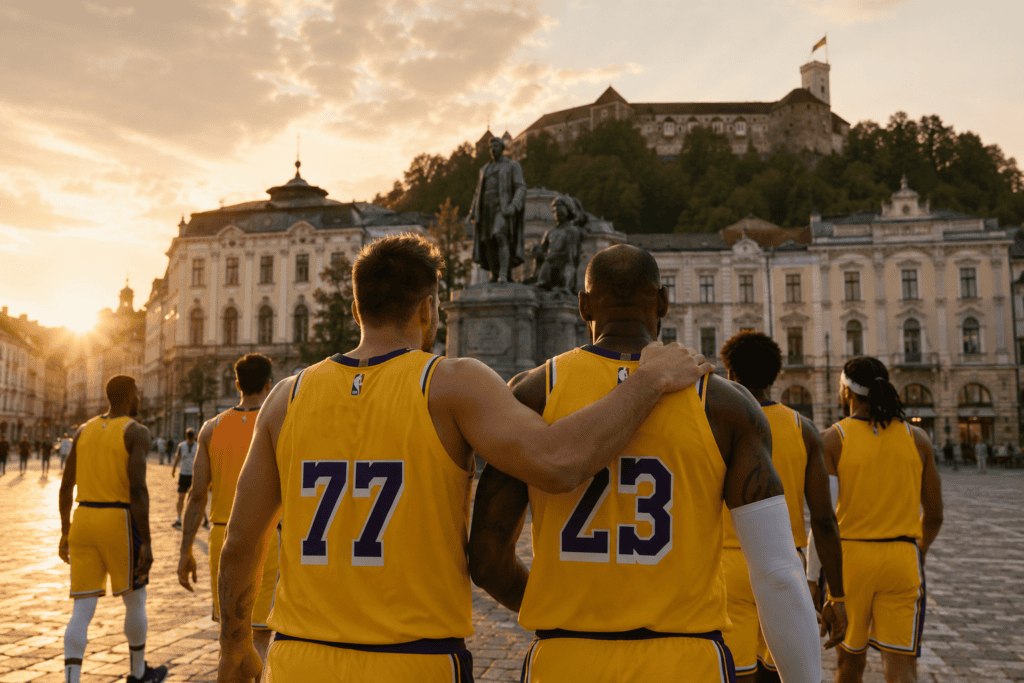 LAKERSI LUKA lakersi DONČIĆ LEBRON JAMES LJUBLJANBA KOŠARka