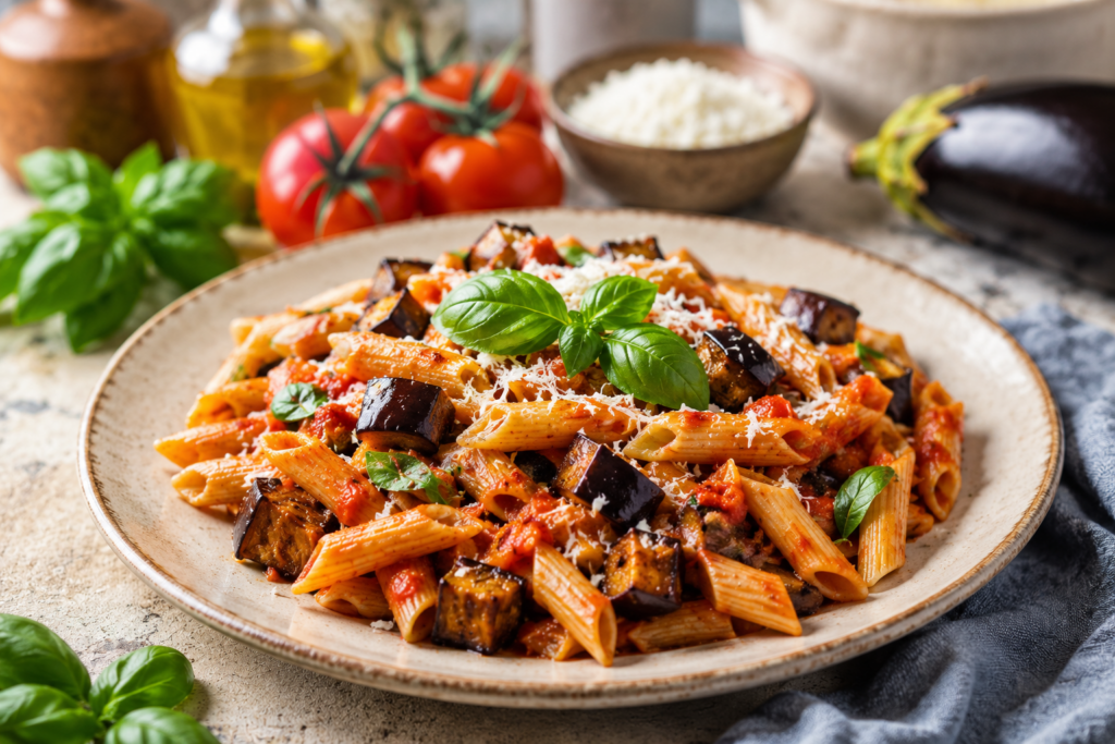 Pasta alla Norma kosilo testenine pasta
