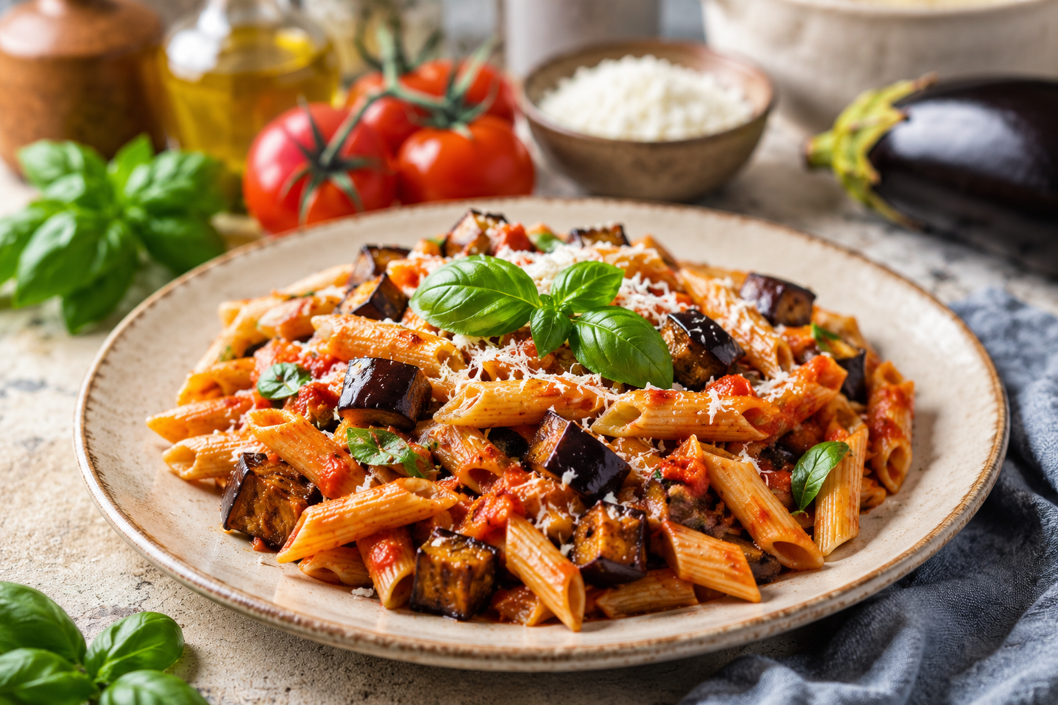Pasta alla Norma kosilo testenine pasta