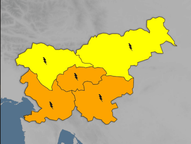 oranžno opozorilo arso