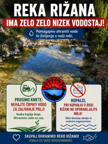 Ribiška družina Koper: »Takoj prenehajte črpati vodo iz Rižane za namakanje« 2 ribiška družina koper