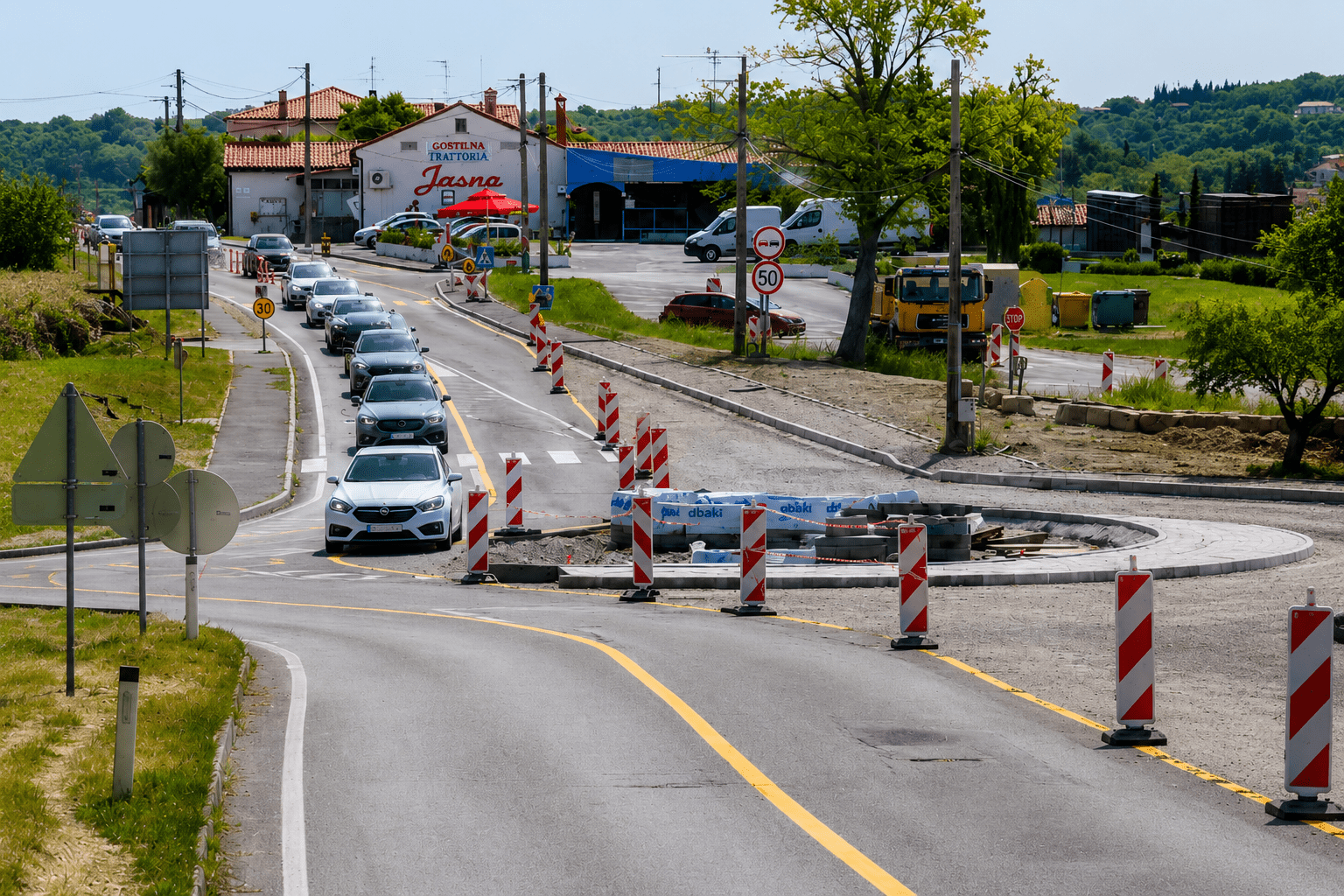 krožišče belveder, dela, direkcija za ceste
