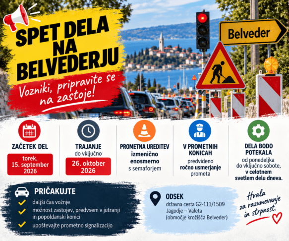Na Belvederju se vrača zapora, ki je junija ohromila promet na Obali 2 belveder
