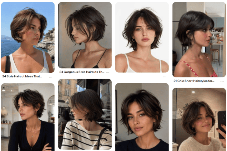 Posnetek zaslona Pinterest BIXIE HAIR