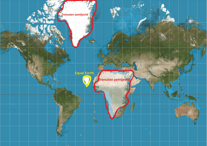 ZN bodo spremenili zemljevid sveta: poglejte, kako bo zdaj videti Afrika 3 Primerjava velikosti Afrika in Grenlandija
