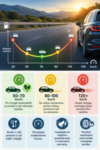 Pri kateri hitrosti avto porabi najmanj goriva? Odgovor ni 90 km/h 2 hitrost