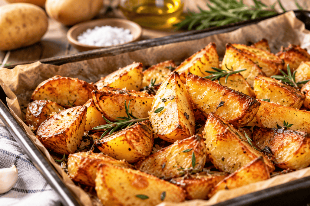 Golden Herb Roasted Potato Wedges