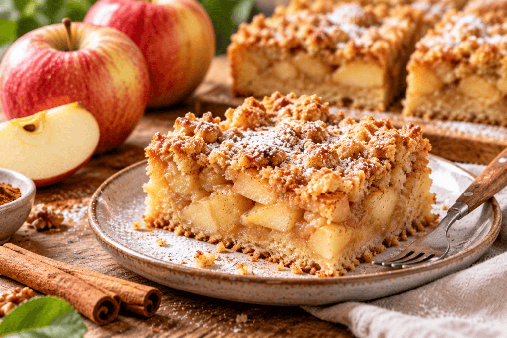 Rustic Apple Crumble Cake Still Life