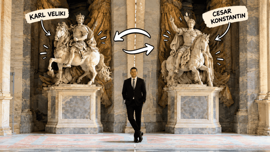 Statue Swap in the Grand Marble Hall